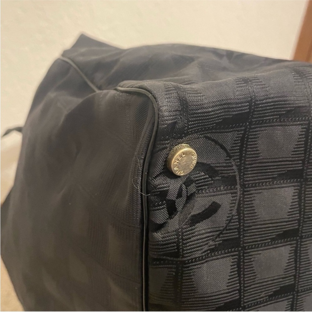 CHANEL Travel Line Tote PM Black Nylon Jacquard CC Logo - Picture 7 of 14